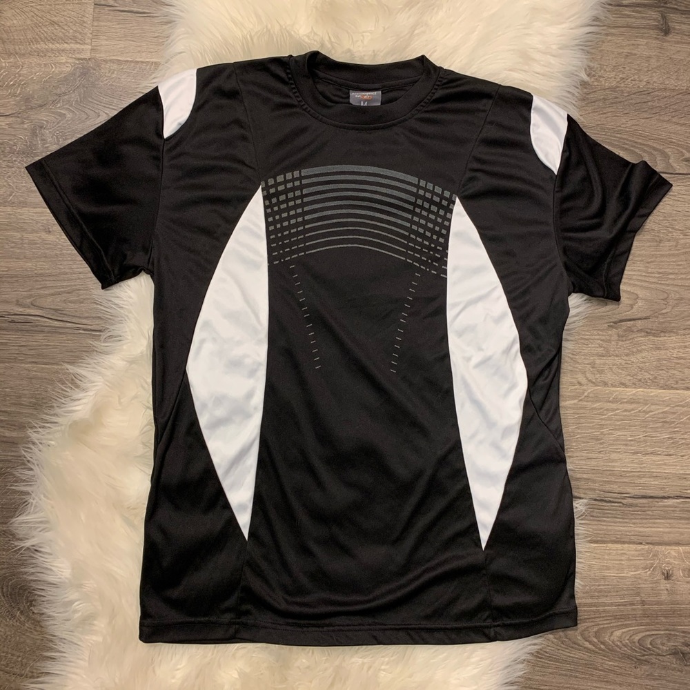 Performance Sports Shirt Black White Colorblock M